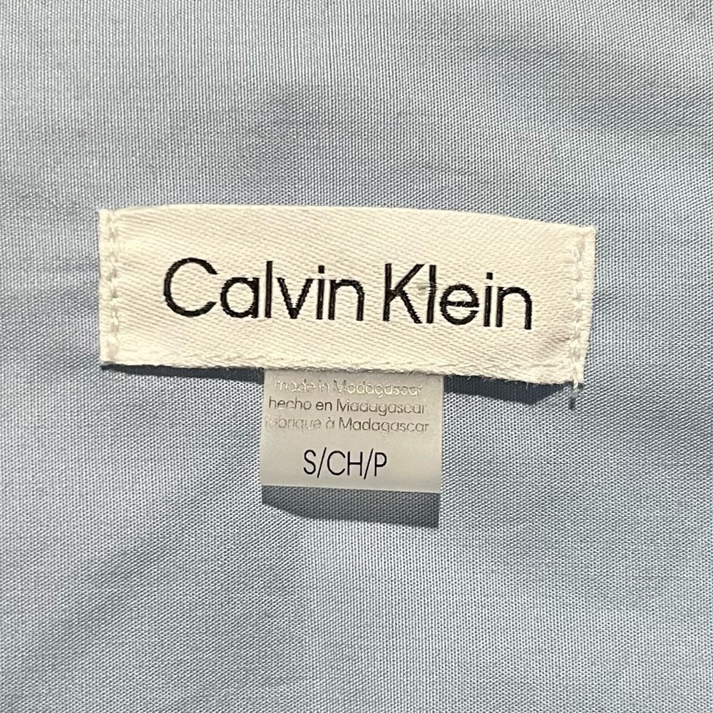 CALVIN KLEIN- Light Blue Button Down Long Sleeve Dress Size S - Picture 4 of 4